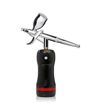 Imagem de Mini portátil Substituir bateria de alta pressão PSI Airbrush Kit de compressor de unhas Salão de beleza pulverizador Pintura privada(Part A Black)