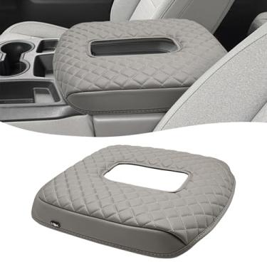 Imagem de KBH Capa de apoio de braço do console central para Chevrolet Silverado Tahoe Suburban e GMC Sierra Yukon 2007-2013, almofada de apoio de braço de carro de couro de vinil, assento de salto,