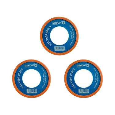 Imagem de Kit 3 Fitas Veda Rosca 12mm 10 Metros Vedação Hidráulica Canos Torneiras Teflon