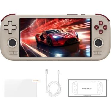 Imagem de Ampown Mangmi Air X Retro Handheld Game Console 5.5 Inch IPS 1920x1080 Screen Retro Gaming Console Android 14 OS 5000mAh Battery 64G Storage WIFI 6-Axis RGB Wide-angle Halljoysticks Grey