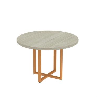 Imagem de Mesa Reunião Redonda 1100pe40tub Castanheira Natural-laranja Picasso