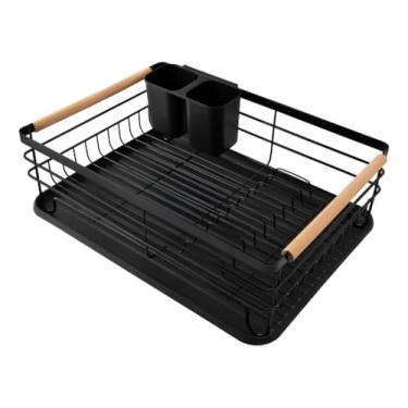 Imagem de Escorredor de pratos com suporte para talheres de arame