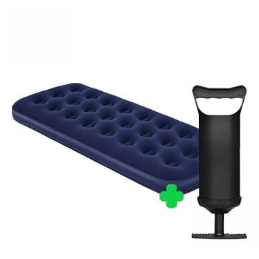 Imagem de Colchão Inflável Casal ou Solteiro Reforçado até 300kg com Bomba de Ar – Ideal para Camping, Viagem e Uso Doméstico(1 COLCHÃO SOLTEIRO+BOMBA AR)