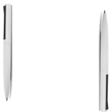 Imagem de Caneta Esferográfica Retrátil com Grip Antiderrapante, Tinta Azul, Plástico, 1 e 2 Unidades, Corpo Cilíndrico, Uso Executivo (Kit 2 Branco)