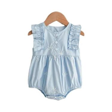 Imagem de Bodies De Algodão Com Bordado Floral De Verão Para Meninas Bebês Sem M