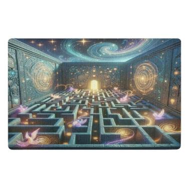 Imagem de Joisal Tapete de porta frontal Magic Maze para entrada interna resistente à sujeira Tapete de boas-vindas externo 81 x 50 cm