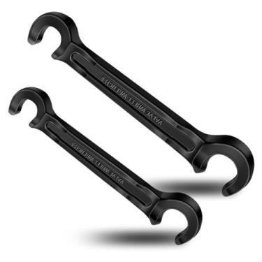 Imagem de Leriton 2 peças chave de roda de válvula dupla de aço fundido, ferramenta de fechamento de abertura de 20 cm, protege os volantes de danos para ralo de elevação de incêndio (1/5.1 cm e 21/81.3 cm, 11