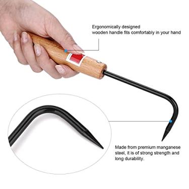 Imagem de GLOGLOW Ferramentas de Cerâmica Ferramenta de Jardinagem de Ferro e Faia Com Cabo de Madeira Ergonômico para Repotting, Afrouxamento do e Cuidado da Raiz Gancho de Raiz de Bonsai, Gancho de de