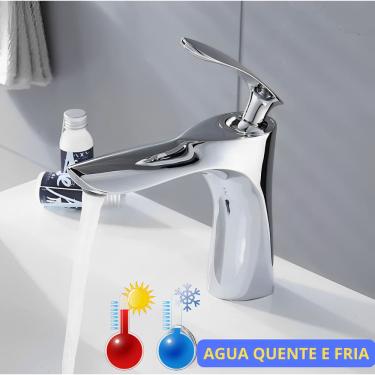Imagem de Torneira Banheiro Lavabo Lavatório Metal Inox Bica Baixa F64