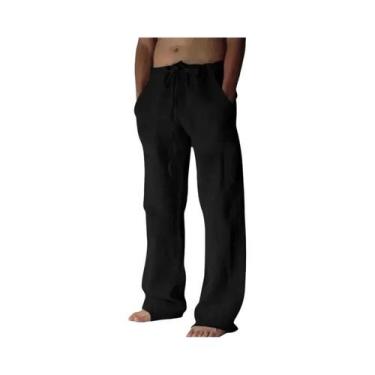 Imagem de Calças Masculinas De Algodão E Linho Respiráveis Primavera Verão Outon