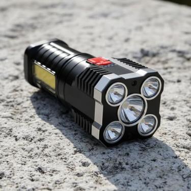 Imagem de Lanterna LED Recarregável Prateada – Alta Potência e Longa Duração