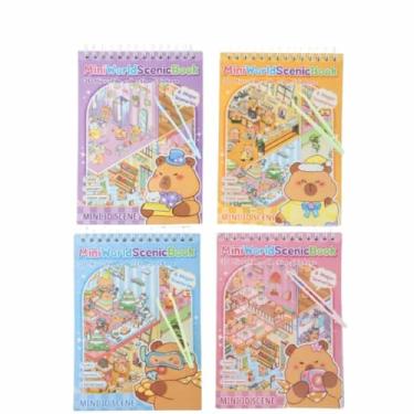 Imagem de Livro cartela de adesivos 3d Capivara 8 cenários aleatorios - Crianças Diversão Criatividade