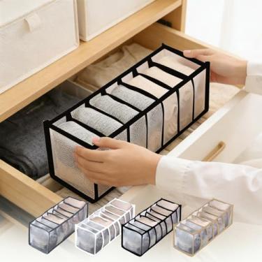 Imagem de 1 organizador de gaveta, organizador de roupas íntimas 6/7/11, divisórias, organizadores de armário e caixas de armazenamento, caixa de armazenamento dobrável para roupas íntimas e meias