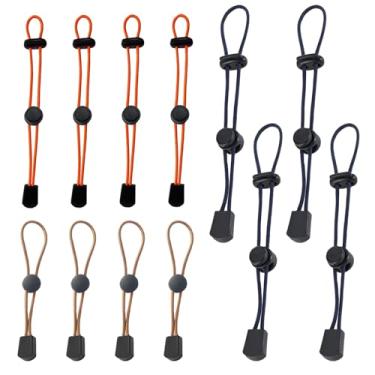 Imagem de 12 peças de suporte tático para mastro de caminhada resistente 3,0 mm prendedores de corda elástica para caminhadas, postes de caminhada, acampamento e barracas