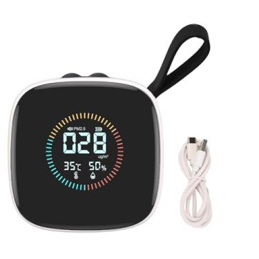 Imagem de Testador de qualidade do ar PM2.5 Temperatura Umidade LCD Display Medidor de qualidade do ar Monitoramento em tempo real para Home Office Hotel ABS Material com cabo USB