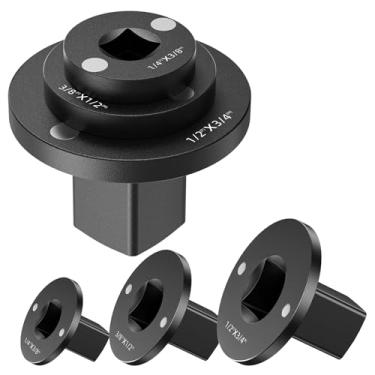 Imagem de Conjunto de adaptadores de soquete de impacto de perfil baixo com 3 peças, conjunto de adaptadores de catraca para 1/5.1 cm a 3/10.2 cm, 1/5.1 cm a 3/20.3 cm, 1/10.2 cm a 3/8 pol