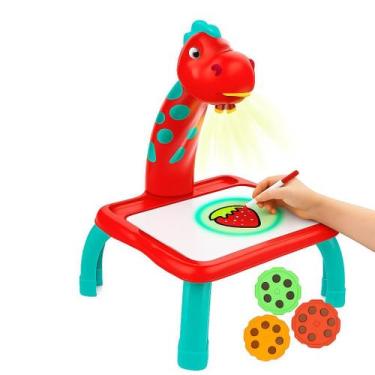 Imagem de Brinquedo Mesa lousa Projetora Dinossauro Desenho 24 Imagens Caneta in