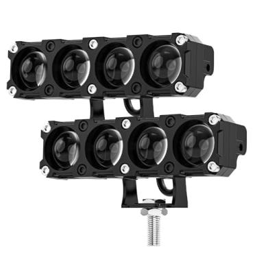 Imagem de 2 peças Faróis de Spot LED para Motocicleta Bicolor Farol Baixo Feixe Luz Névoa Off-Road 9-80V Carro Caminhão SUV Barco Marítimo