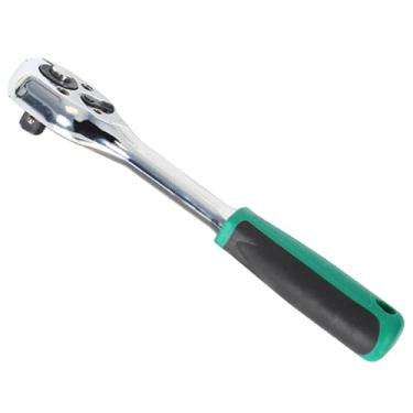 Imagem de IEUDNS Chave de catraca de 3/8" com cabo antiderrapante, ferramenta universal para reparos e remoção da tampa do pedivela da bicicleta.