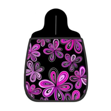 Imagem de Lixeira De Carro Organizador Lixinhocar Floral Magenta Preto
