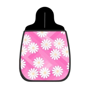 Imagem de Lixeira De Carro Organizador Lixinhocar Margarida Branca Fundo Rosa