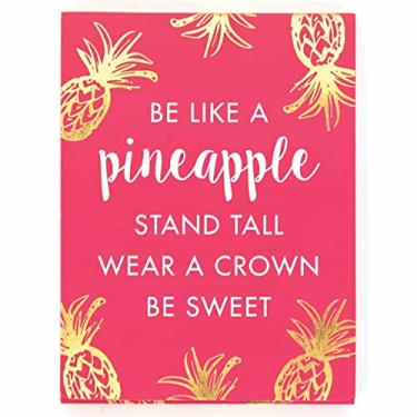 Imagem de Graphique Notas de bolso Be Like a Pineapple – Caderno de bolso rosa brilhante com design de abacaxi de folha dourada, escrita branca e fecho magnético combinando com capa, 75 páginas coloridas, 7,6 x 10 cm