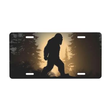 Imagem de Placa decorativa Walking in The Woods Placa de carro de metal. Etiqueta de vaidade. Placa de alumínio Noverlty impermeável Colorfast 30 x 15 cm