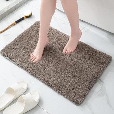 Imagem de Tapete de banho absorvente secagem rápida sala de estar tapete de pelúcia antiderrapante quarto almofada de pé protetor de chão banheiro melhor escolha (cor: cinza, tamanho: 40 * 60 cm) (cinza 80