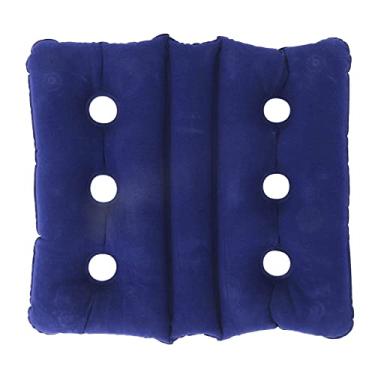 Imagem de Almofada inflável para cadeira de rodas CUOFYUNL Almofada dobrável e respirável para dores de pressão com 6 furos de ventilação para cadeira de rodas de escritório