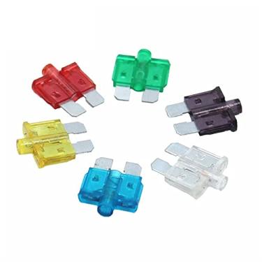 Imagem de 100PCS 5A 10A 15-40A Inserções de Fusíveis Automáticos Tamanho Médio Pastilhas de Seguro de Carro Fusível Médio com Lâmpada Inserções de Carro Fusível com Caixa e Clipe (Tamanho: 10A)