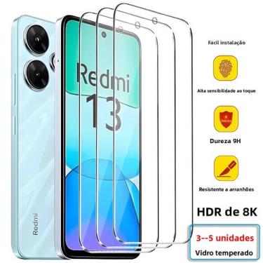 Imagem de Protetor De Tela De Vidro Temperado Xiaomi Redmi Note 13 12 pro 3 5Pcs