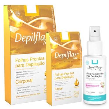 Imagem de Kit Folha Cera Pronta Depilação Depiladora Depilatória Facial e Corpor