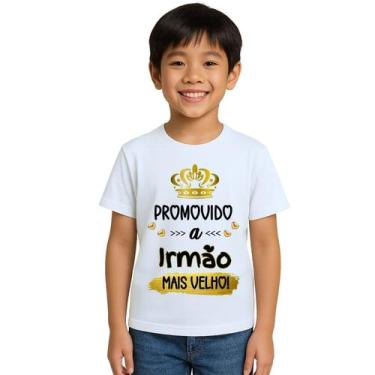 Imagem de Camiseta Promovido Irmão Mais Velho Estampa Personalizada - UseP4, Bra