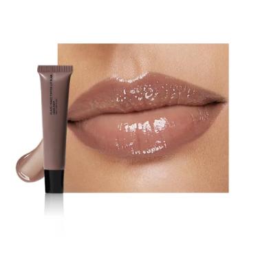 Imagem de Bálsamo labial amanteigado com brilho claro – Cuidados labiais hidratantes com óleos nutritivos para lábios secos femininos, tonalidade natural e brilho suave, hidratante labial e acabamento leve para