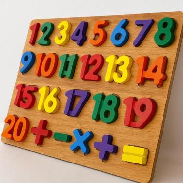 Imagem de Tabuleiro Matemática Madeira Brinquedo Educativo Pedagógico - Dony Toy