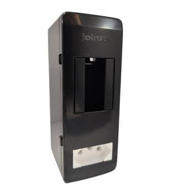 Imagem de Caixa Distribuição Sobrepor Preta Para 1 Ou 2 Disjuntores E Tomada