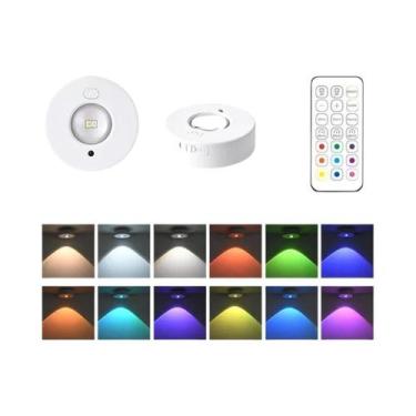 Imagem de Spotlight LED RGB Sem Fio Para Abaixo Do Armário, Recarregável, Regulá