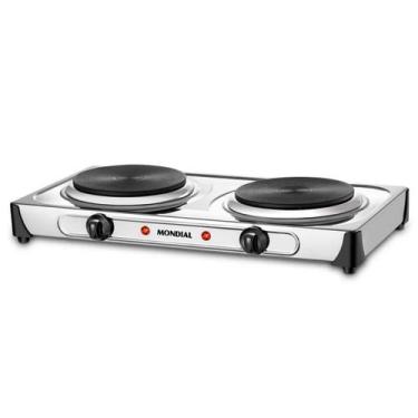 Imagem de Fogão Elétrico 2 Bocas Mondial Fast Cooktop FE03 Portátil Mesa Apartam