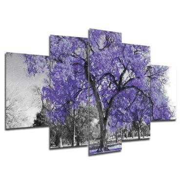 Imagem de Kit 5 Placa Quadro Decorativo árvore Cor 3d Borda Infinita