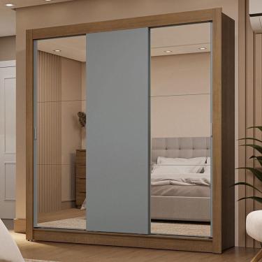 Imagem de Guarda-roupa Casal 3 Portas Correr Espelhos 2 Gavetas