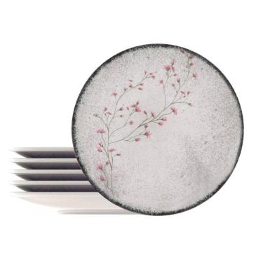 Imagem de Kit Prato Raso Tramontina Floralis Em Porcelana Decorada 25 Cm 6 Peças Tramontina