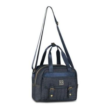 Imagem de Lancheira Bolsa Térmica Jeans Trabalho ou Escola Rebecca Bonbon-Feminino