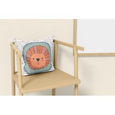 Imagem de Almofada com enchimento Infantil Leãozinho Selva Moldura - Fabrika de 