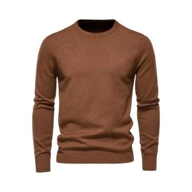 Imagem de Suéter Masculino De Inverno Grosso De Manga Longa Com Gola Redonda, Co