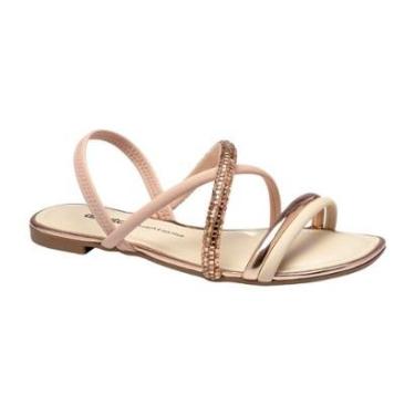 Imagem de Sandália Feminina Dakota Y7454 Rasteirinha Brilho Elastico Casual-Feminino