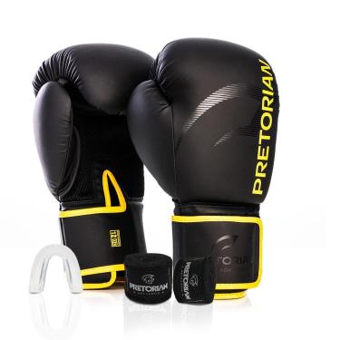 Imagem de Kit Luva Boxe Muay Thai Fx2 Bandagem Protetor Bucal Pretorian - Treino Sparring 10oz 12oz 14oz 16oz-Unissex