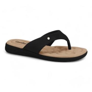 Imagem de Sandália Feminina Anabela Comfortflex Ultraconforto Chinelo Anatômico Flat Feminino-Feminino