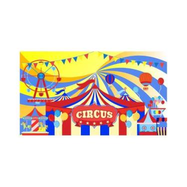 Imagem de Painel de Tecido Sublimado Circo Menino Azul e Vermelho - Fabrika de F