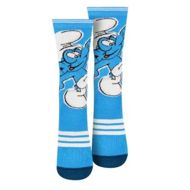 Imagem de Meia Infantil Unissex Cano Longo Smurfs Trifil Cor:Azul-PiscinaTamanho