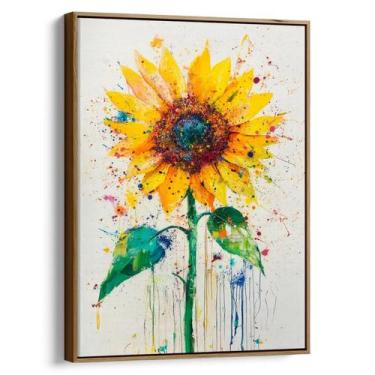 Imagem de Quadro decorativo Girassol - Mioquadros, 120x80 cm, Tabaco